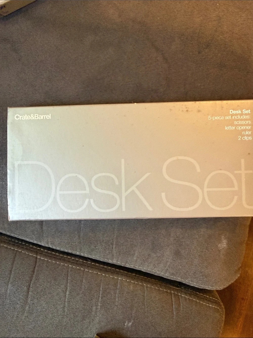 Crate&Barrel Desk Set — Light Gray Box